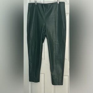 Ann Taylor Casual Hunter Green color Faux Leather Pants
